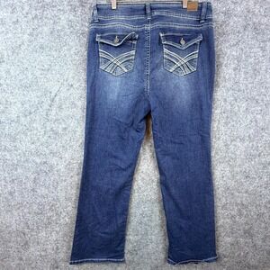 WallFlower Jeans Womens 16 Plus Short Blue Straight Stretch Luscious Curvy Fit
